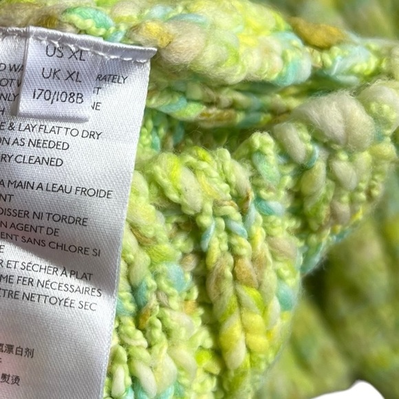 Free People Green Confetti Oversized Chunky Sweater Size XL - Picture 10 of 10